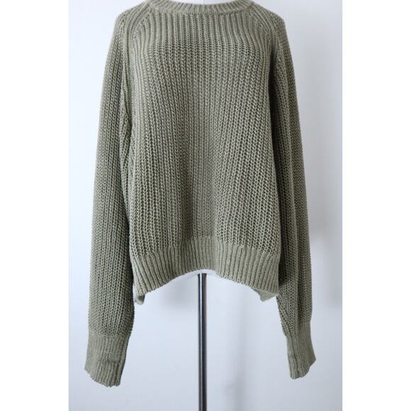 Apiece Apart Size XL Tara Linen Knit Sweater Raglan Sleeve Pullover Green - Picture 3 of 12